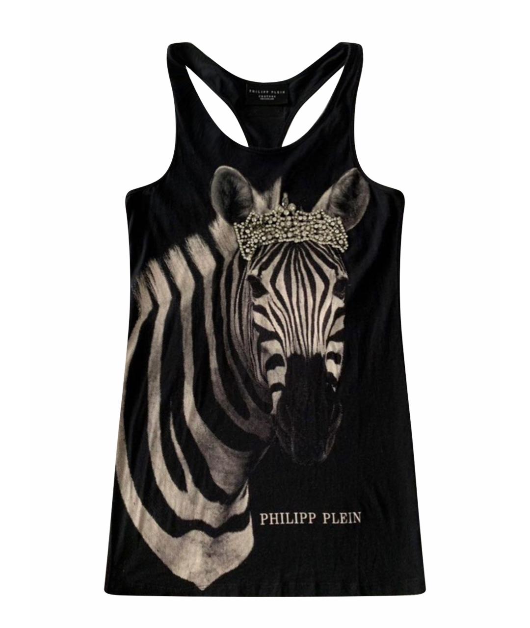 PHILIPP PLEIN Черный хлопковый сарафан, фото 1