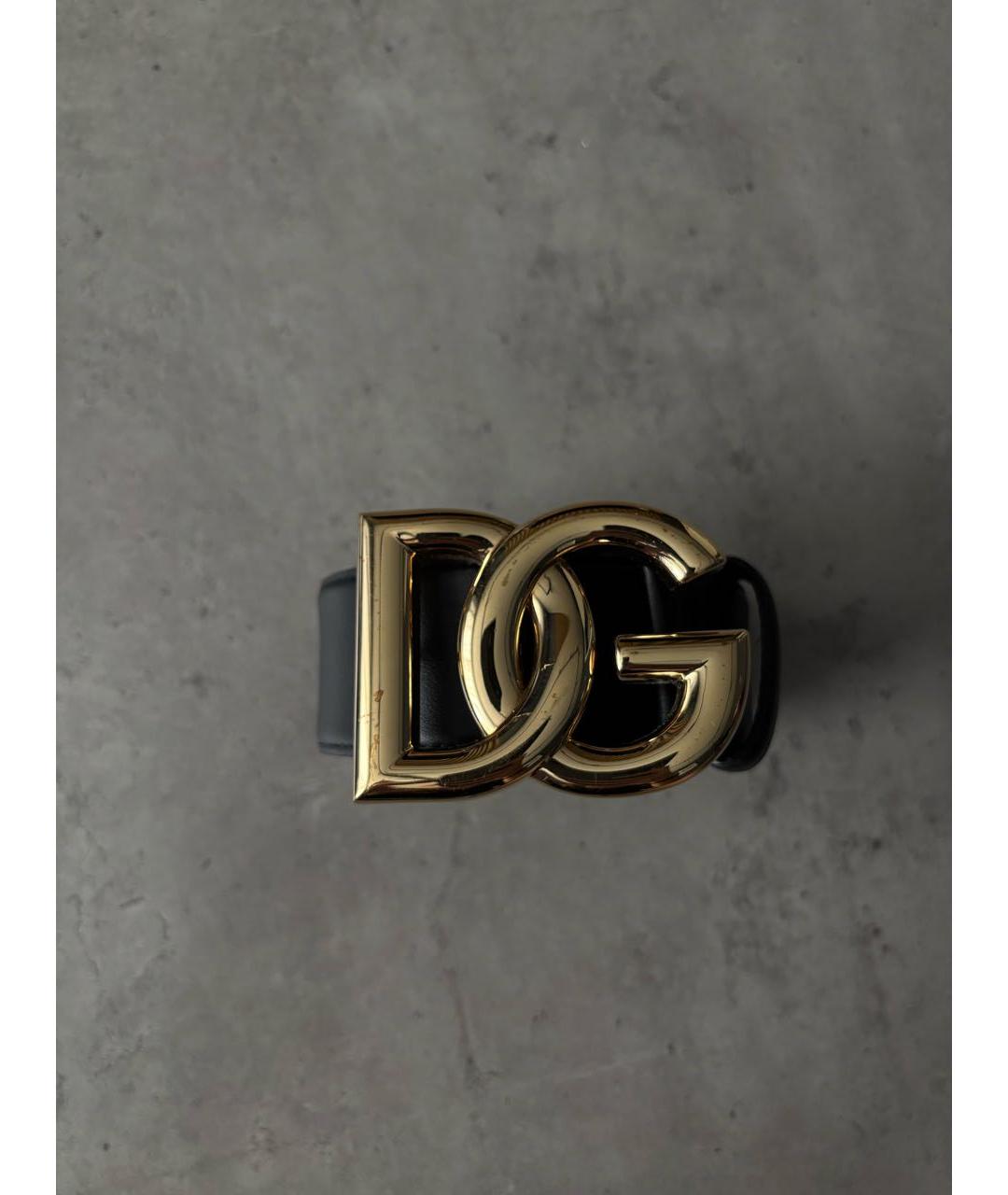 DOLCE&GABBANA Черный кожаный ремень, фото 2