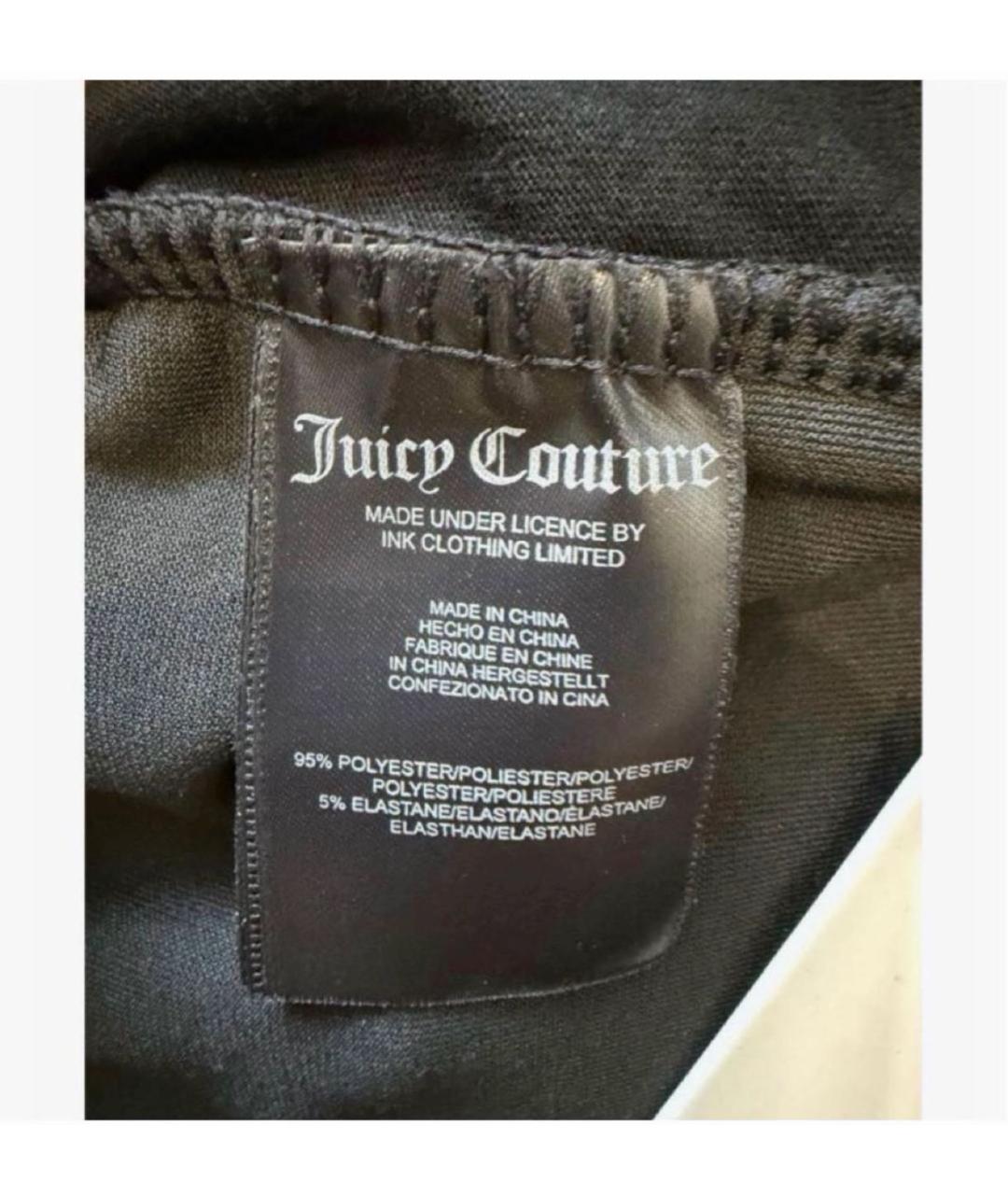 JUICY COUTURE Черные полиэстеровые прямые брюки, фото 7