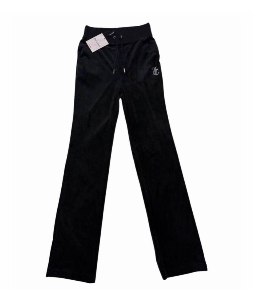 JUICY COUTURE Черные полиэстеровые прямые брюки, фото 8