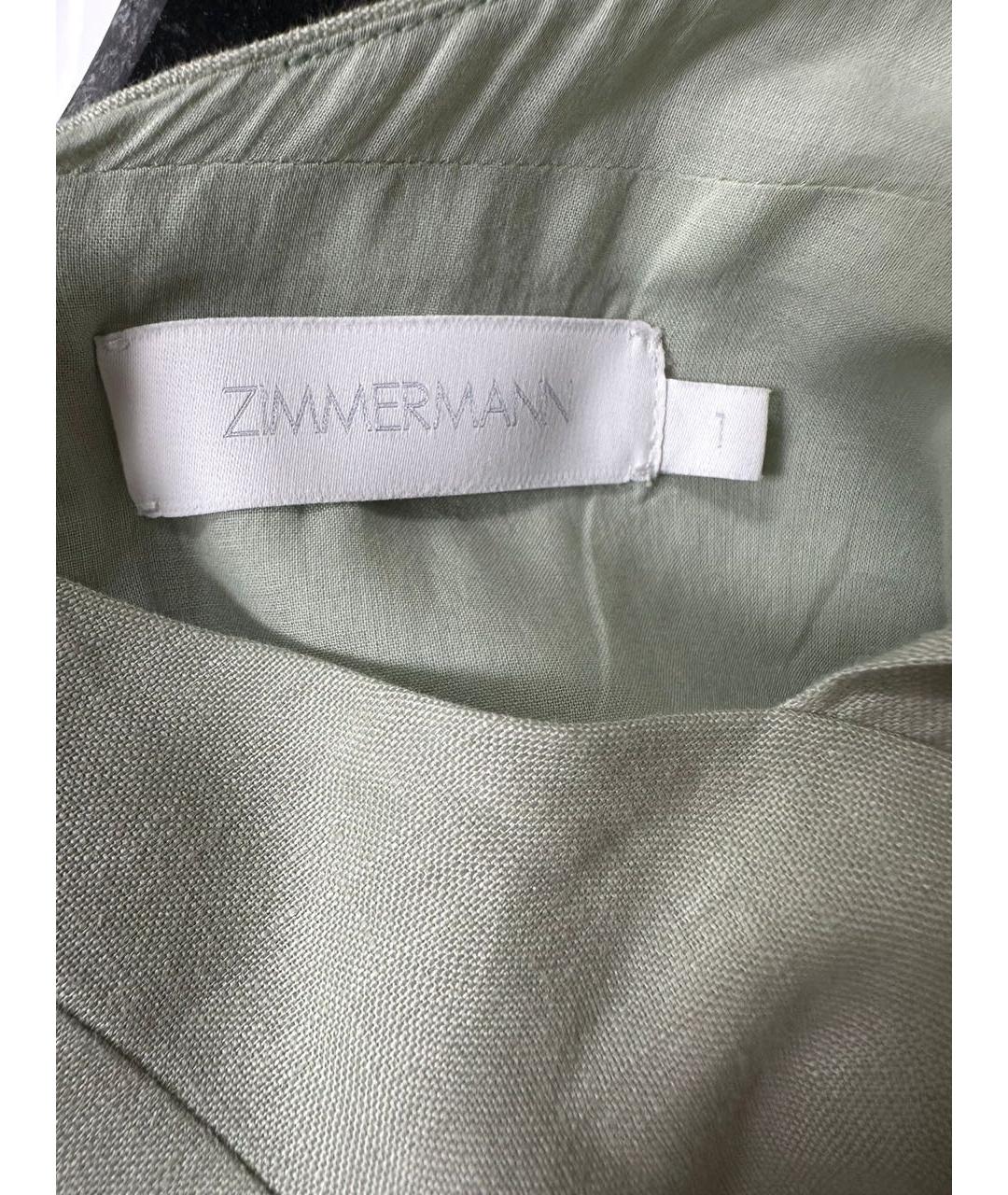 ZIMMERMANN Зеленое льняное коктейльное платье, фото 4