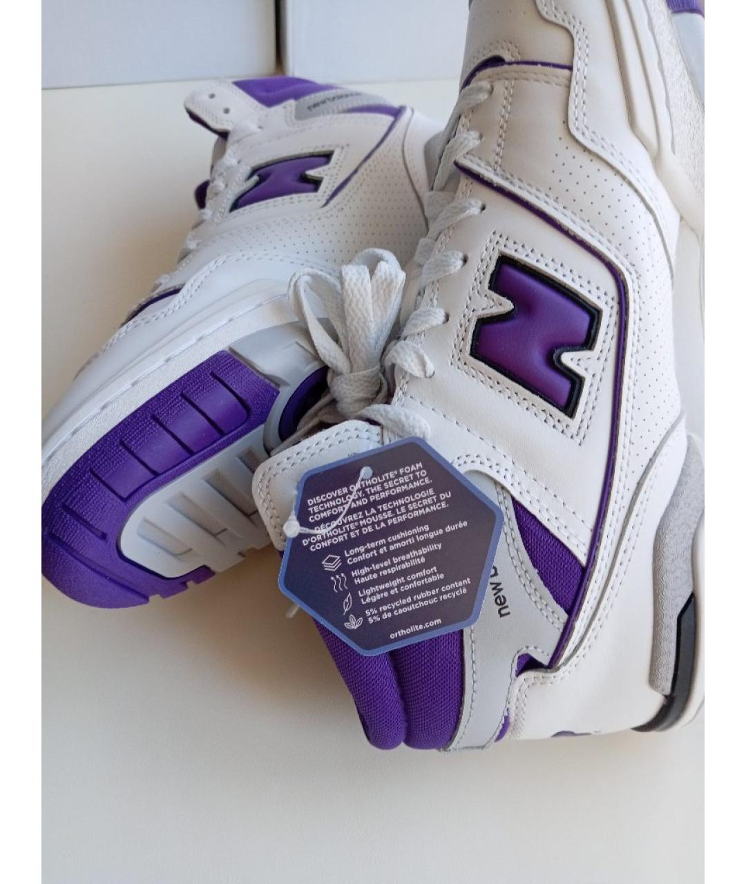 NEW BALANCE Фиолетовые кожаные высокие кроссовки / кеды, фото 5