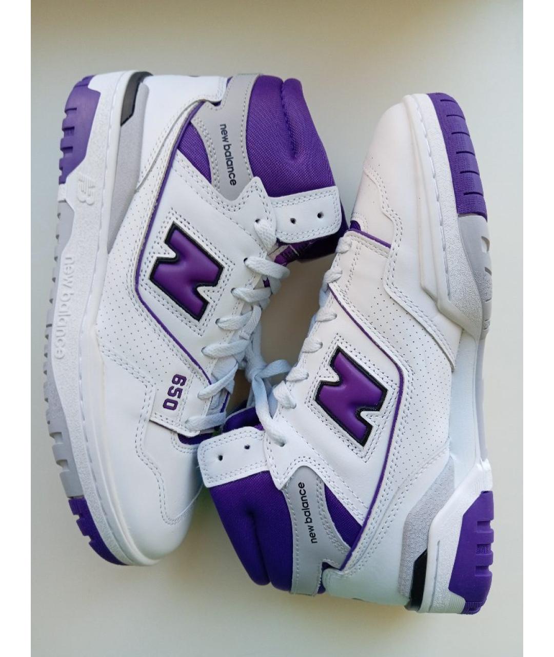 NEW BALANCE Фиолетовые кожаные высокие кроссовки / кеды, фото 6