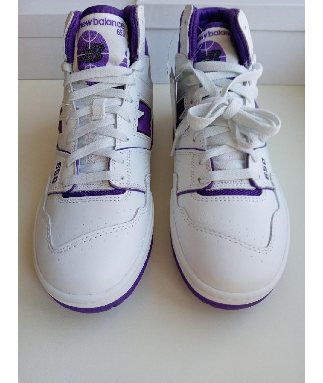 NEW BALANCE Фиолетовые кожаные высокие кроссовки / кеды, фото 2