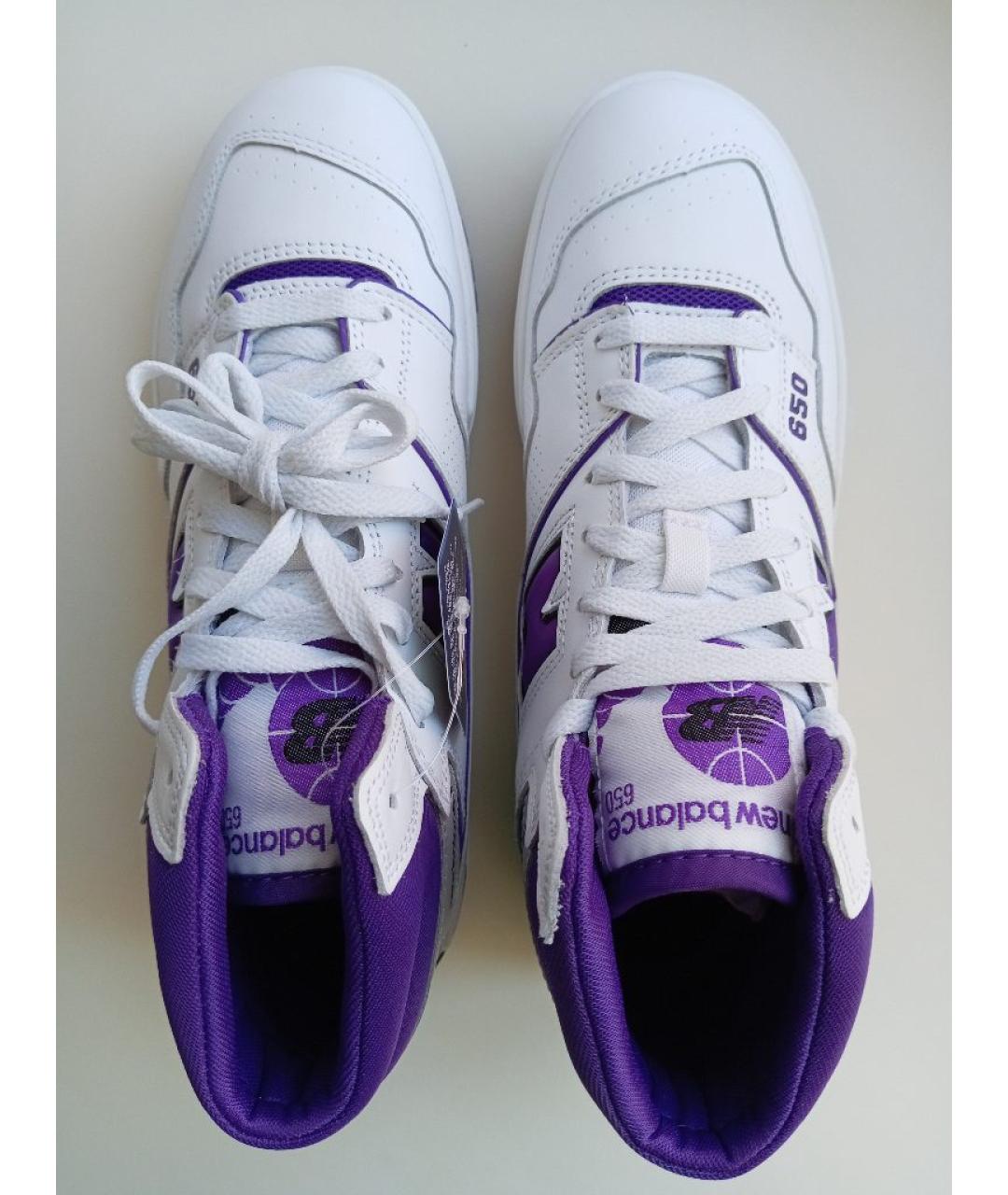 NEW BALANCE Фиолетовые кожаные высокие кроссовки / кеды, фото 3