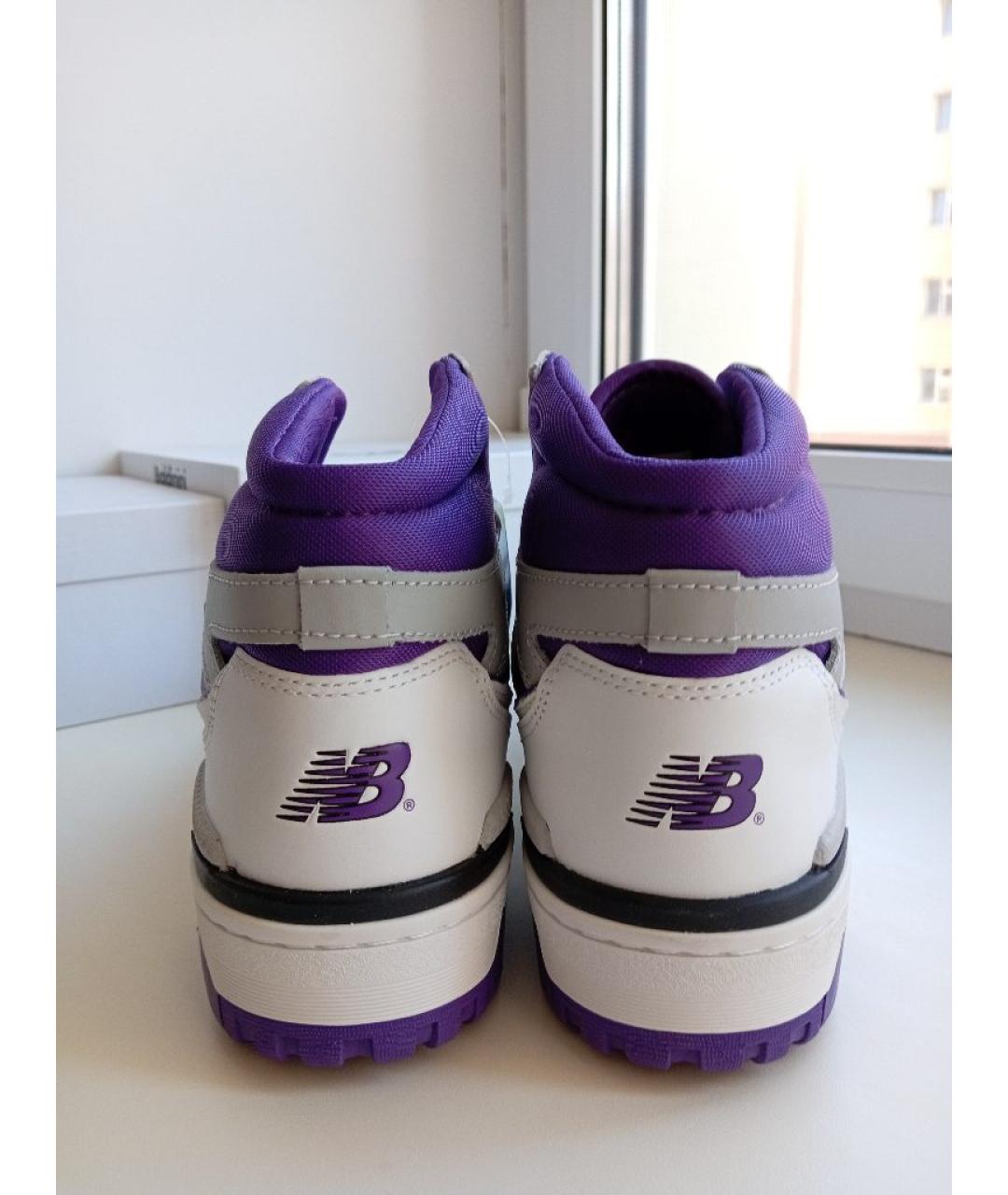 NEW BALANCE Фиолетовые кожаные высокие кроссовки / кеды, фото 4
