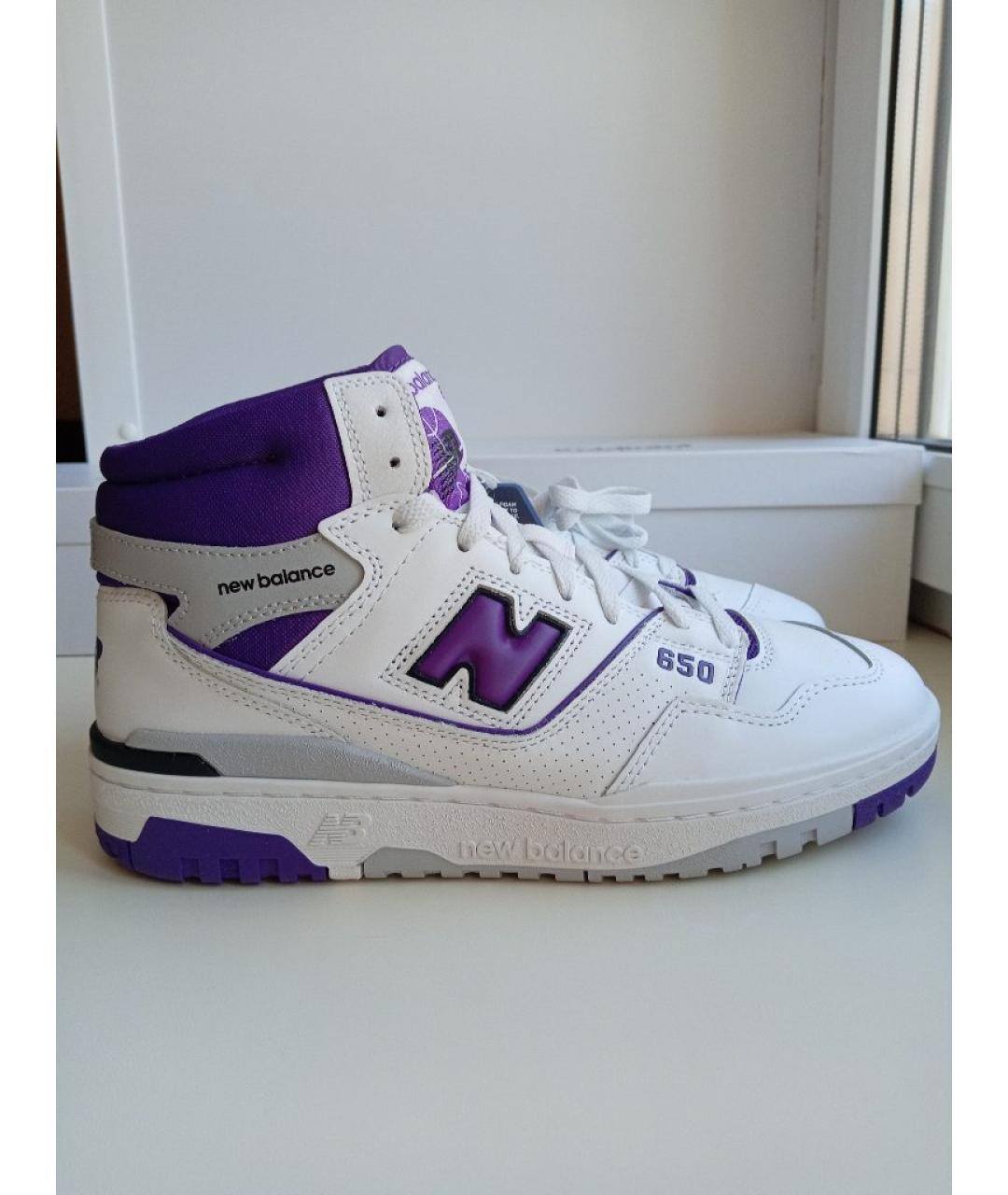 NEW BALANCE Фиолетовые кожаные высокие кроссовки / кеды, фото 10