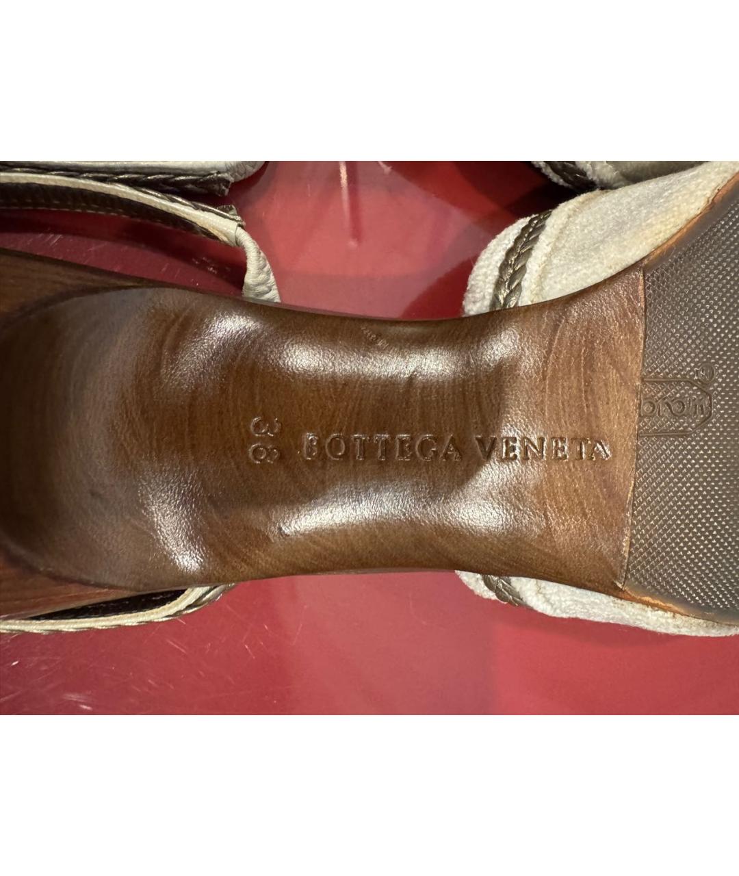 BOTTEGA VENETA Бежевые босоножки, фото 5