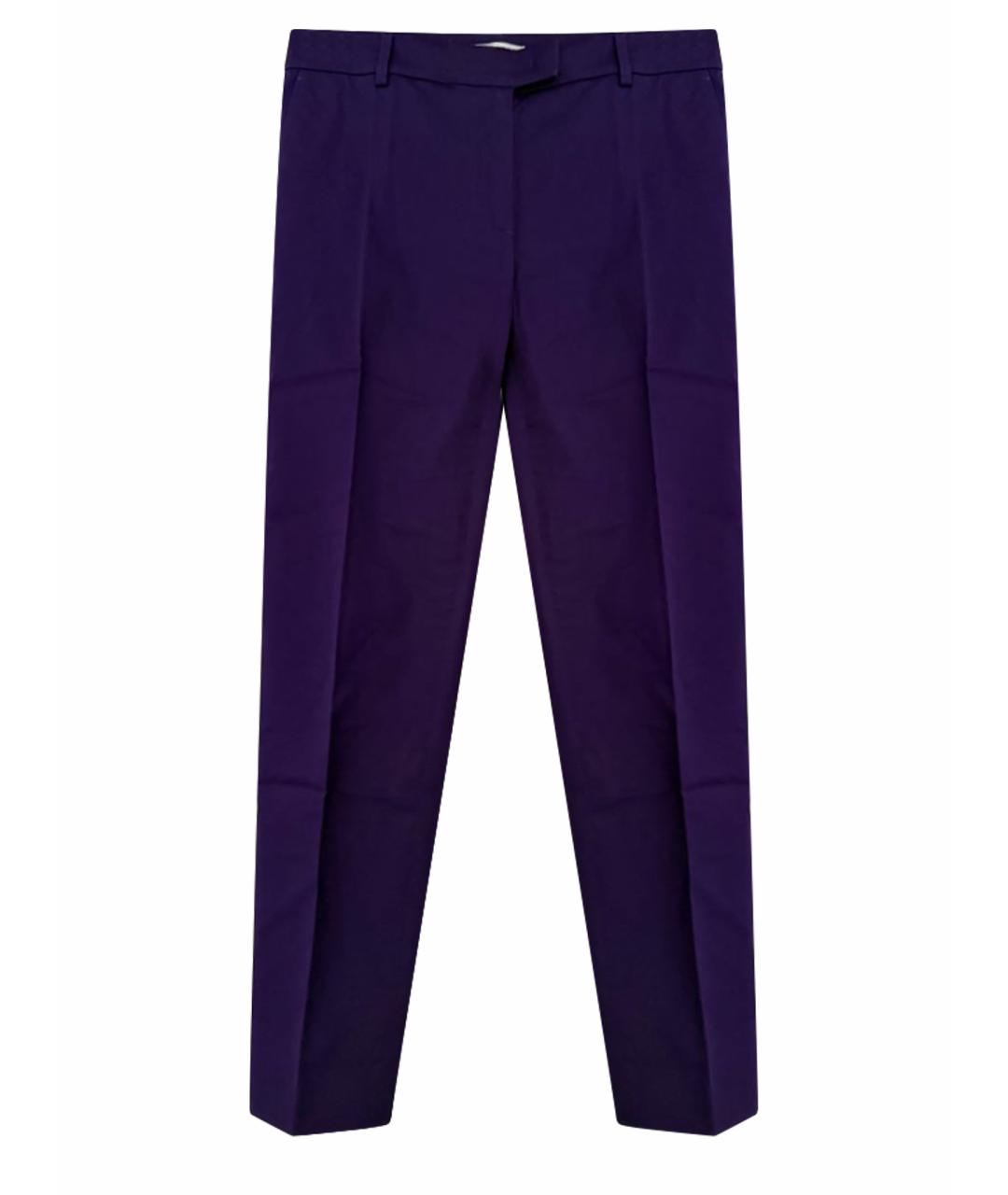 MOSCHINO Фиолетовые хлопковые прямые брюки, фото 1
