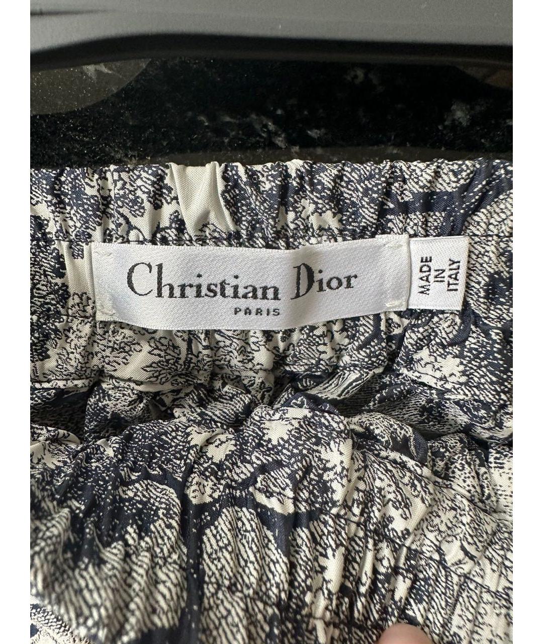 CHRISTIAN DIOR Темно-синяя полиэстеровая юбка миди, фото 4
