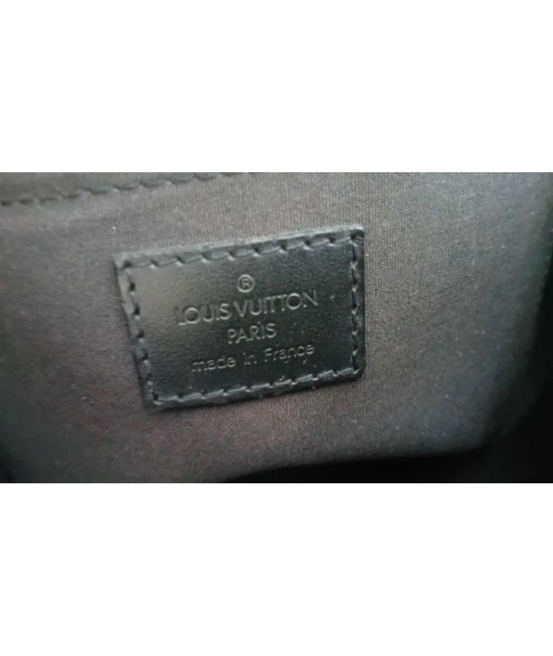 LOUIS VUITTON Черная кожаная сумка с короткими ручками, фото 7
