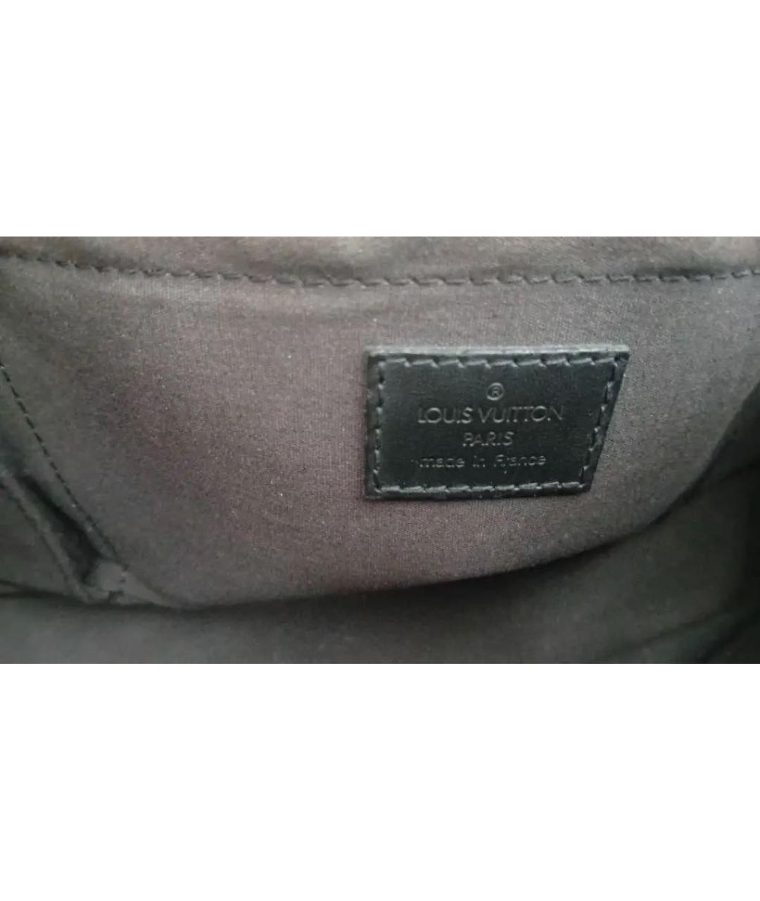 LOUIS VUITTON Черная кожаная сумка с короткими ручками, фото 4