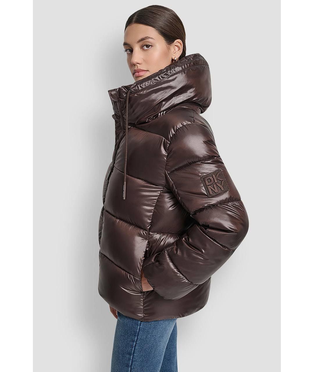DKNY Коричневая полиамидовая куртка, фото 4