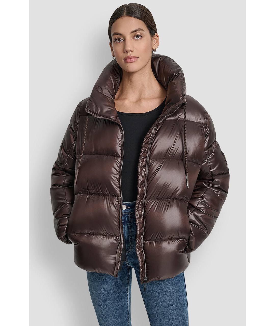 DKNY Коричневая полиамидовая куртка, фото 3