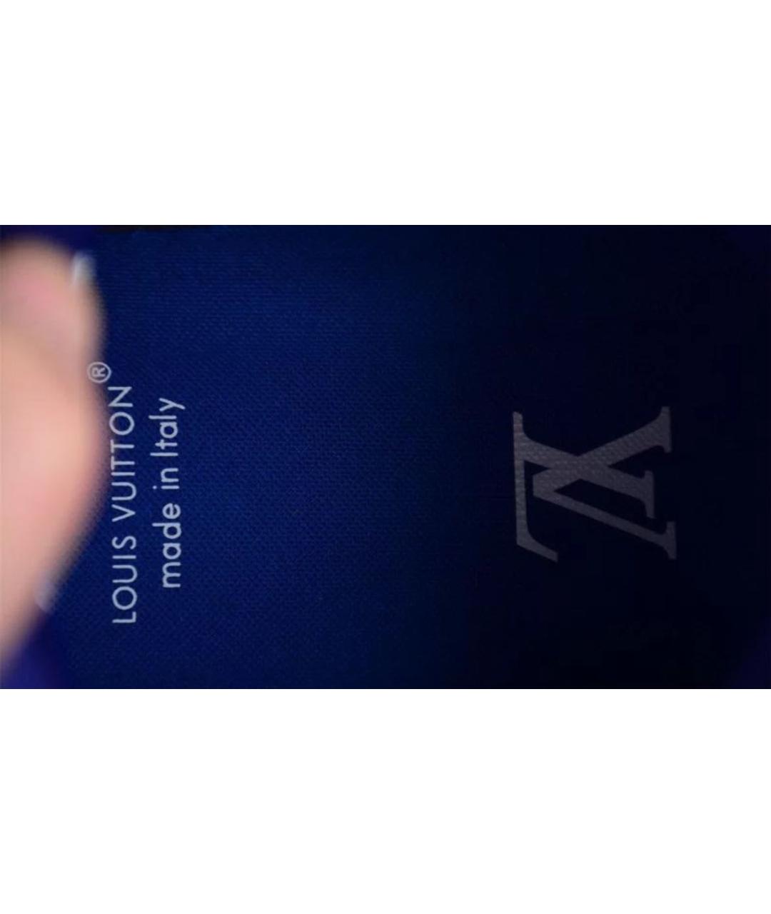 LOUIS VUITTON Синие кожаные низкие кроссовки / кеды, фото 3