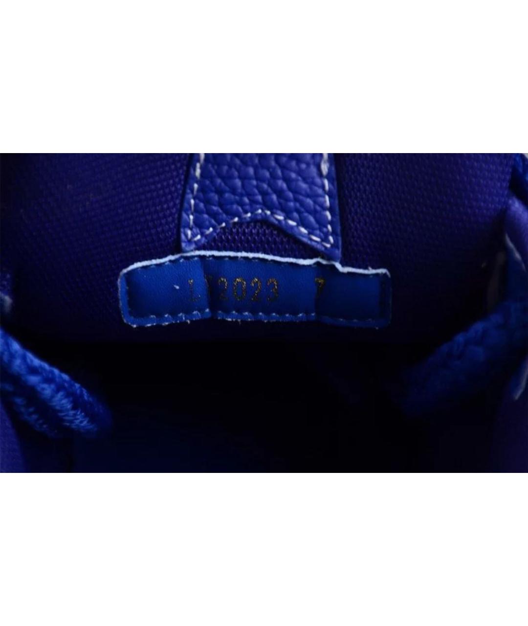 LOUIS VUITTON Синие кожаные низкие кроссовки / кеды, фото 5