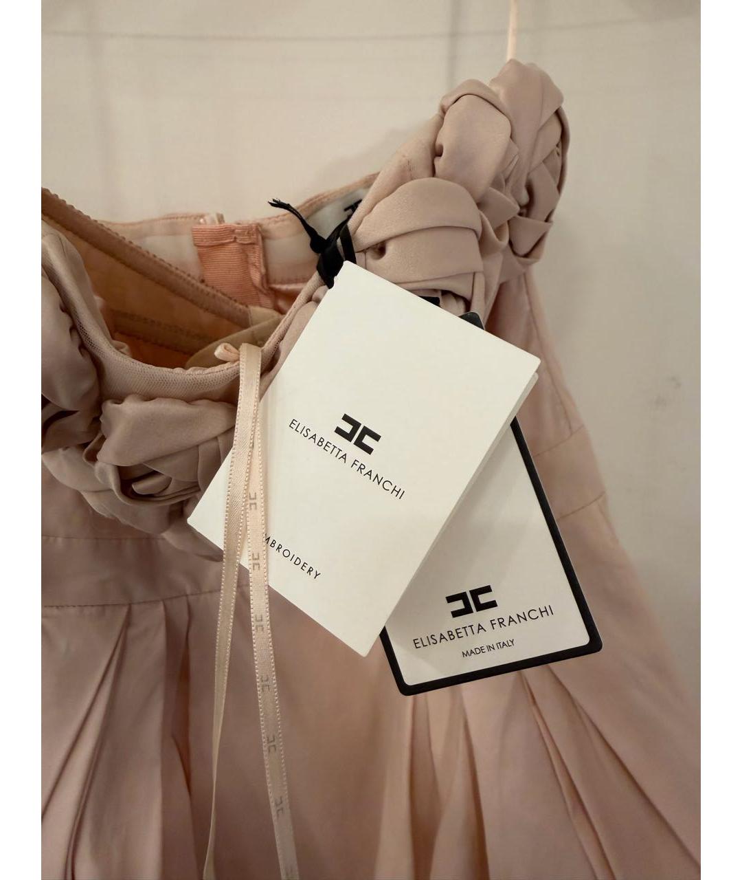 ELISABETTA FRANCHI Розовое полиэстеровое вечернее платье, фото 3