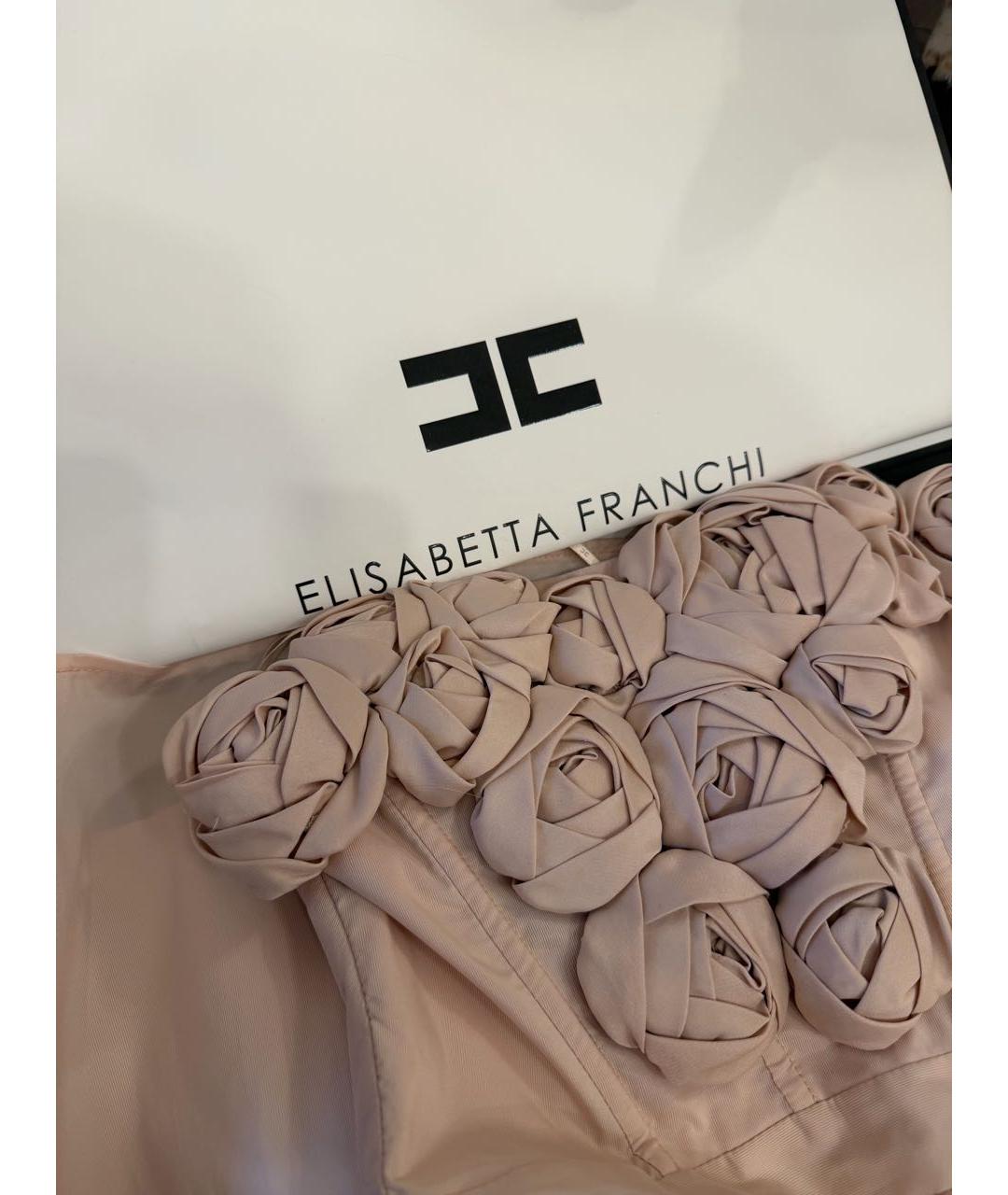 ELISABETTA FRANCHI Розовое полиэстеровое вечернее платье, фото 6