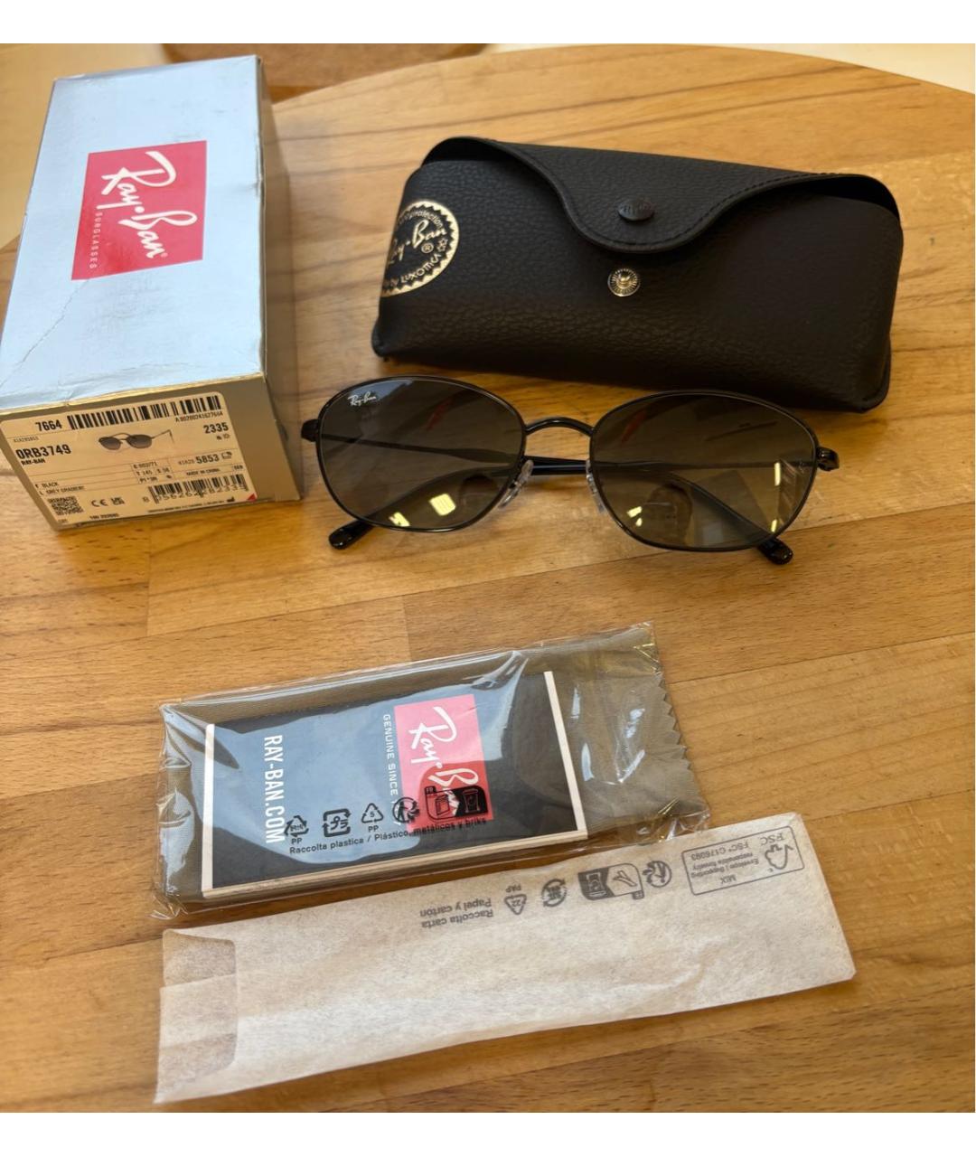 RAY BAN Черные металлические солнцезащитные очки, фото 4