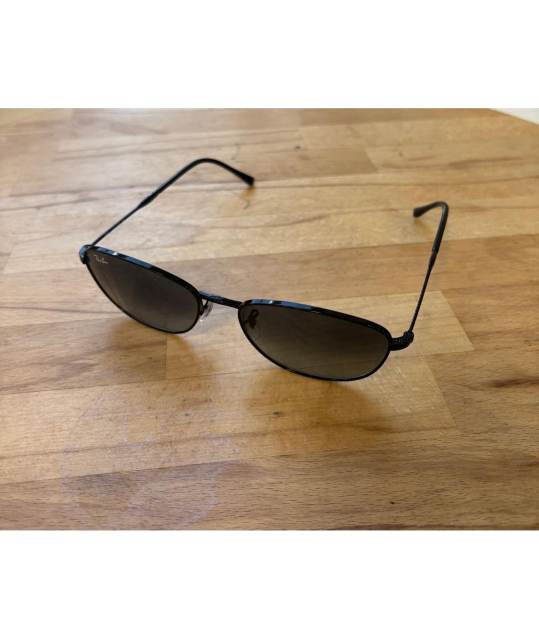 RAY BAN Черные металлические солнцезащитные очки, фото 5