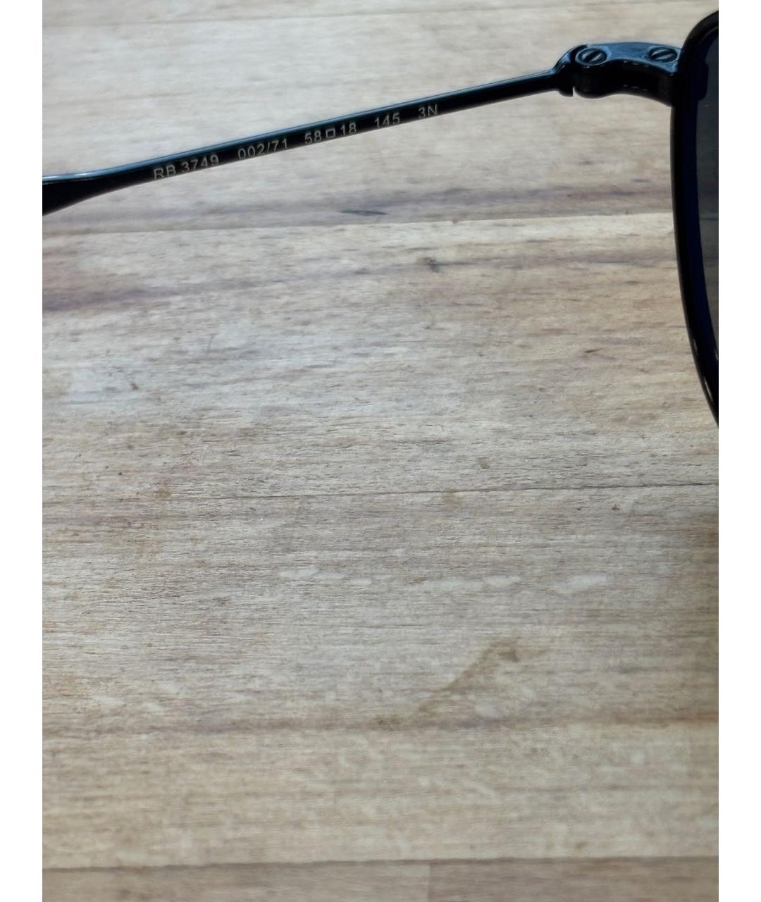 RAY BAN Черные металлические солнцезащитные очки, фото 3