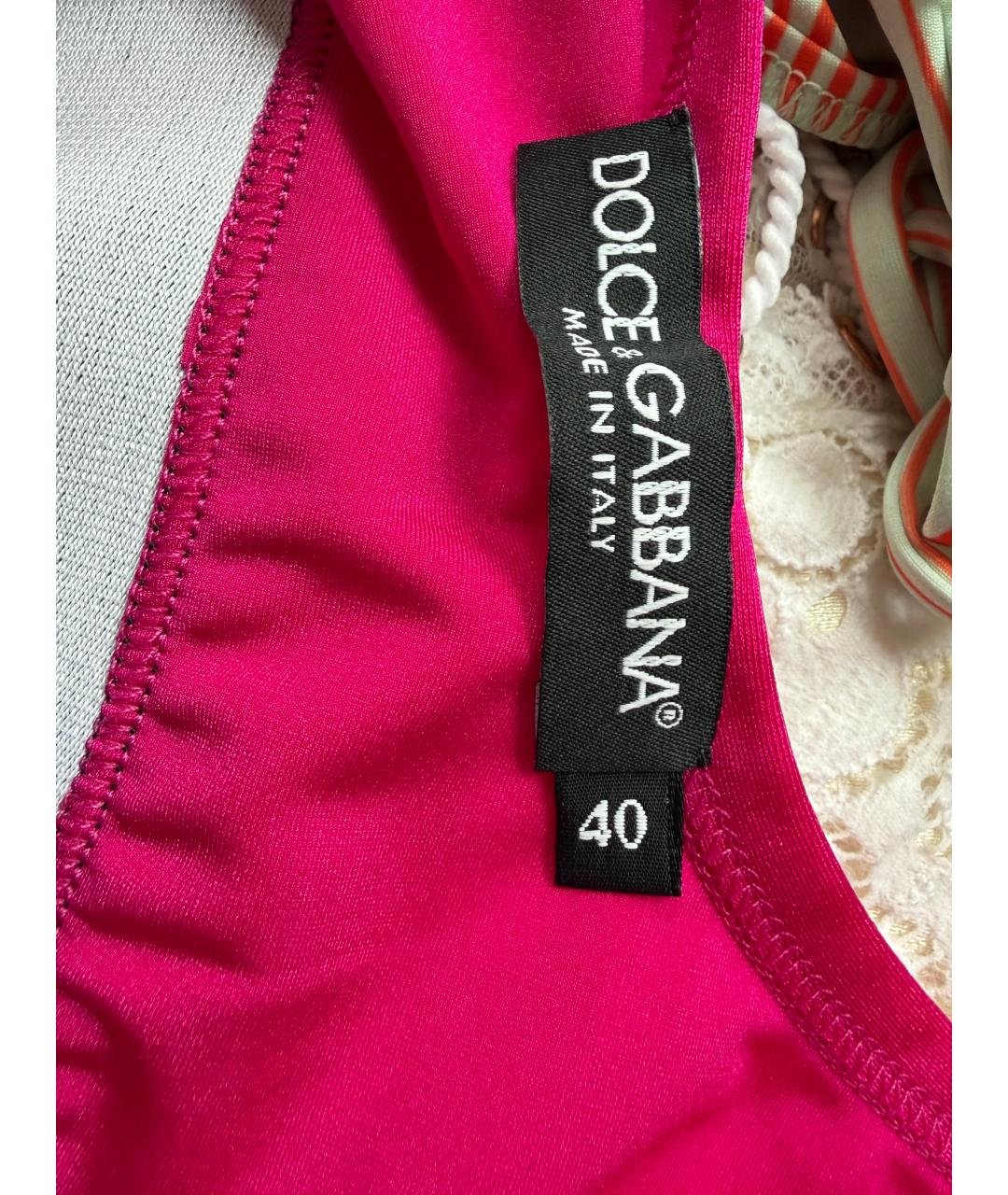 DOLCE&GABBANA Фуксия полиамидовая майка, фото 5