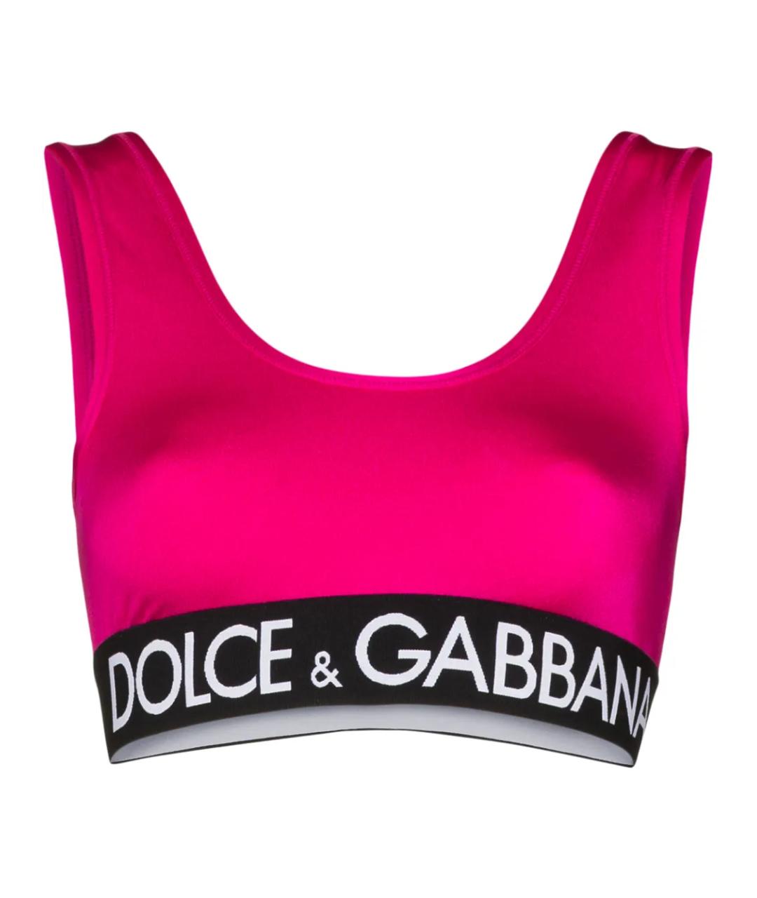 DOLCE&GABBANA Фуксия полиамидовая майка, фото 7