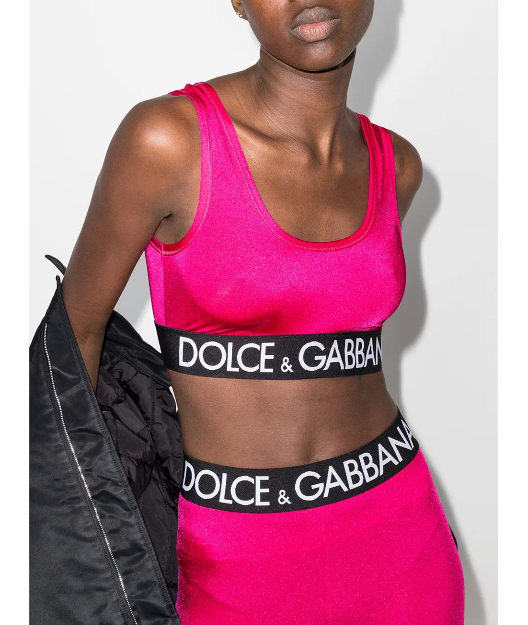 DOLCE&GABBANA Фуксия полиамидовая майка, фото 6