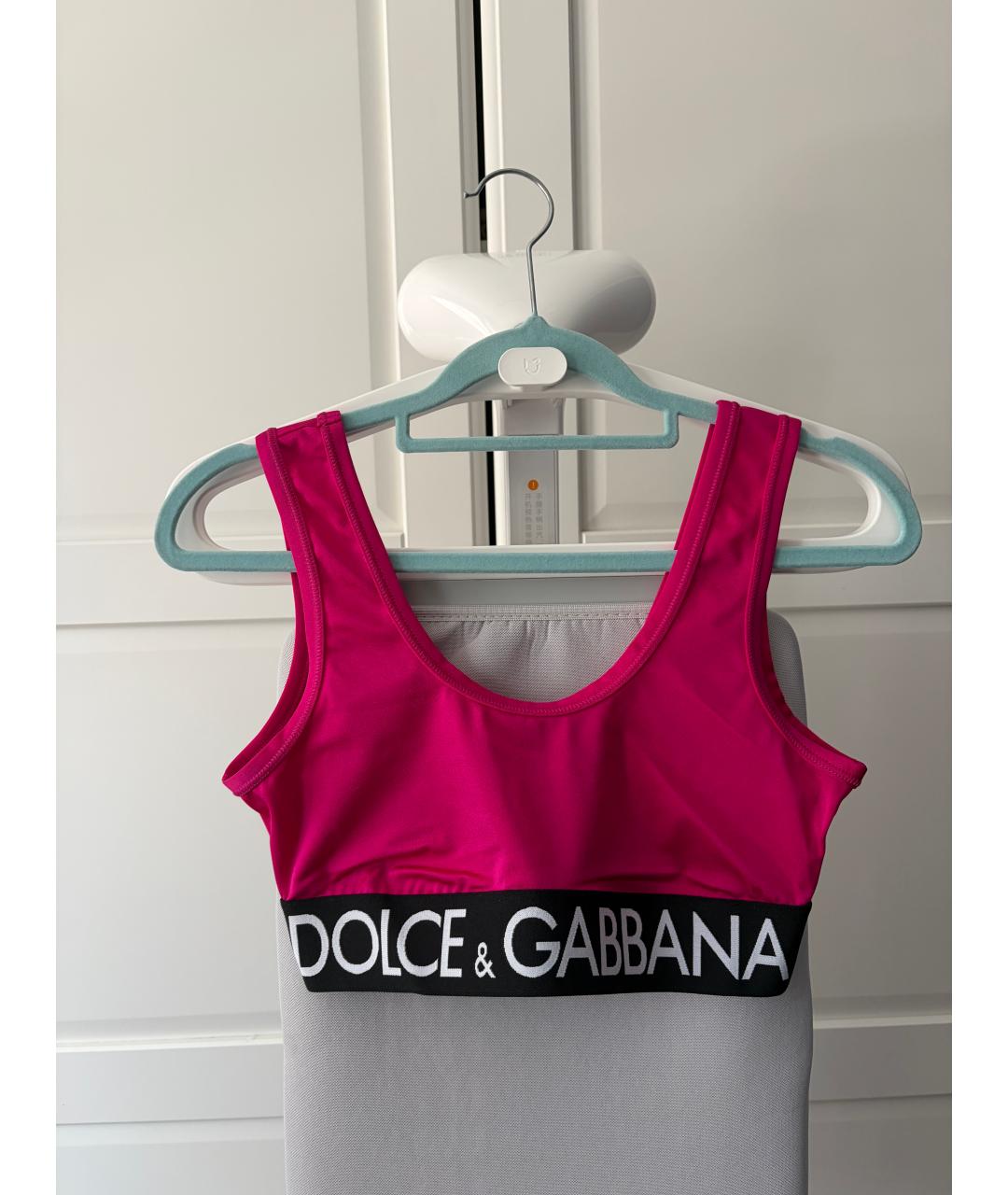 DOLCE&GABBANA Фуксия полиамидовая майка, фото 2