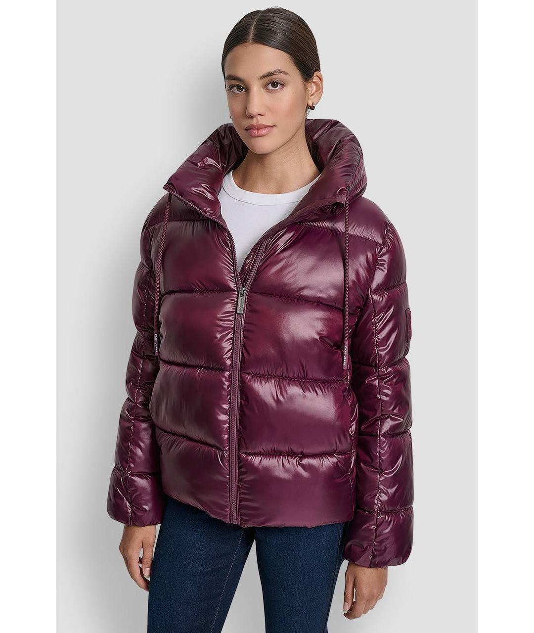 DKNY Бордовая полиамидовая куртка, фото 5