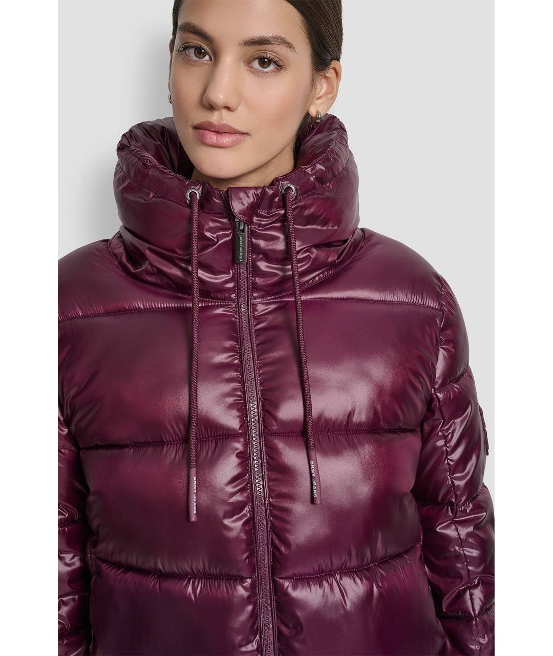 DKNY Бордовая полиамидовая куртка, фото 3