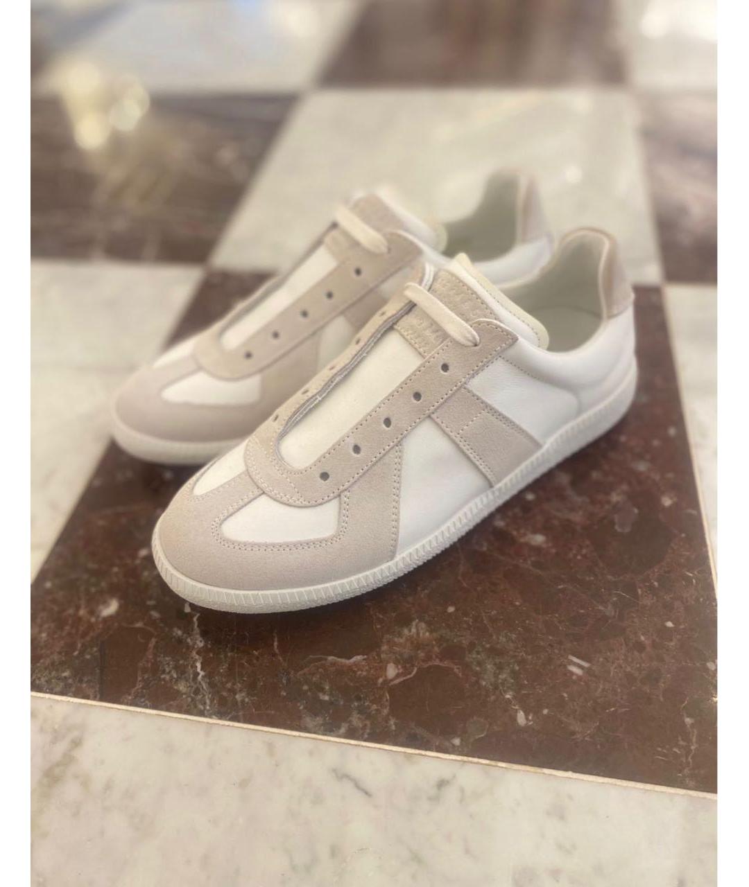 MAISON MARGIELA Белые кожаные кеды, фото 7