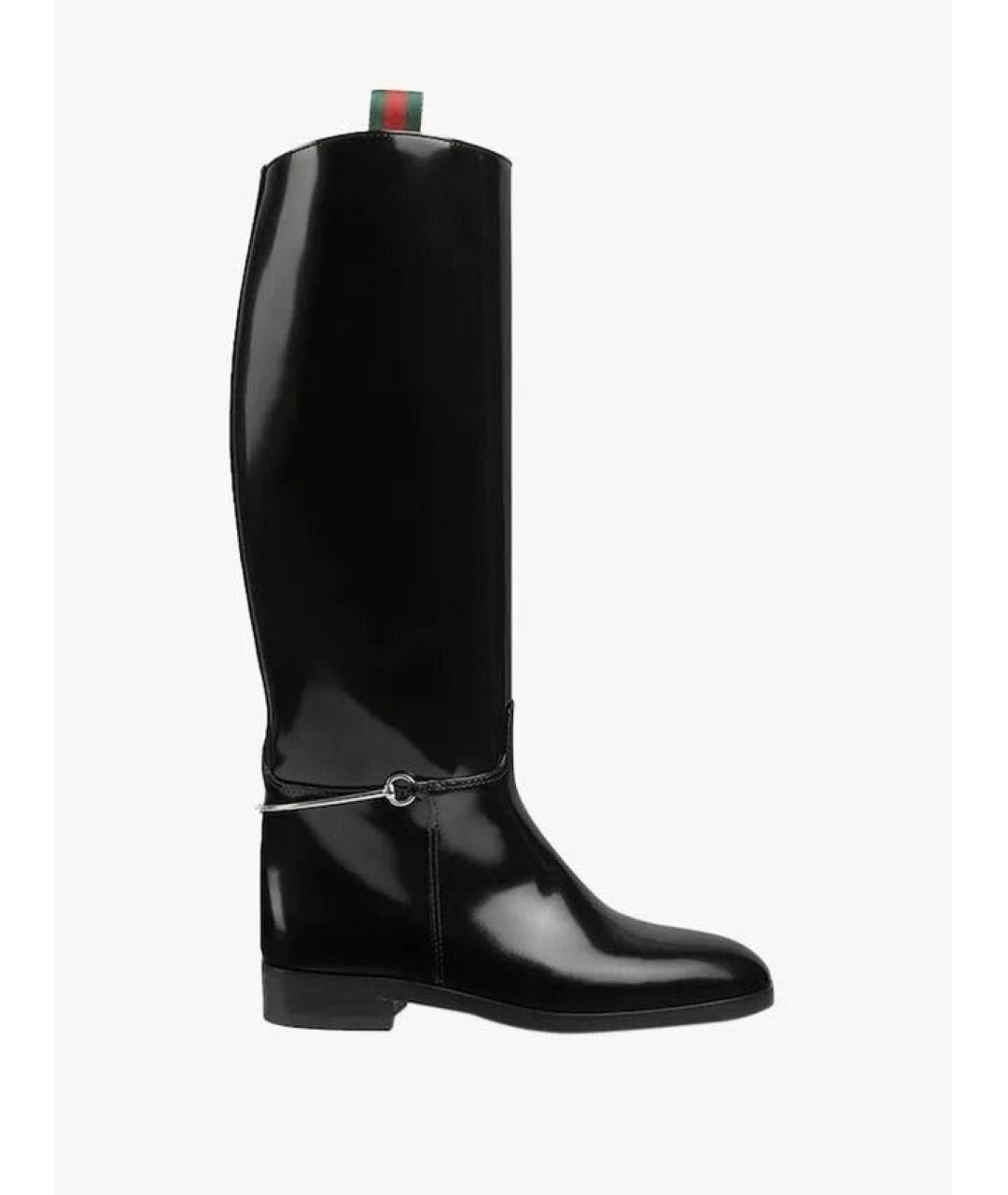 GUCCI Черные сапоги из лакированной кожи, фото 5