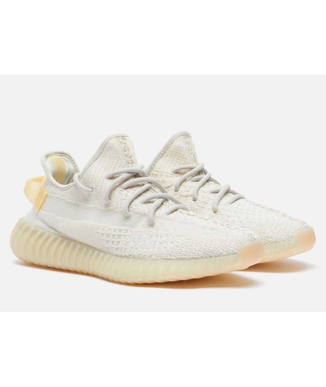 ADIDAS YEEZY Бежевые текстильные высокие кроссовки / кеды, фото 7