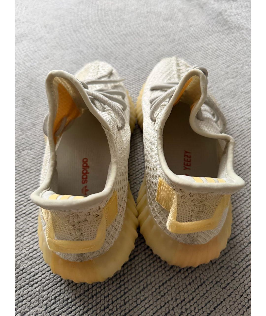 ADIDAS YEEZY Бежевые текстильные высокие кроссовки / кеды, фото 5