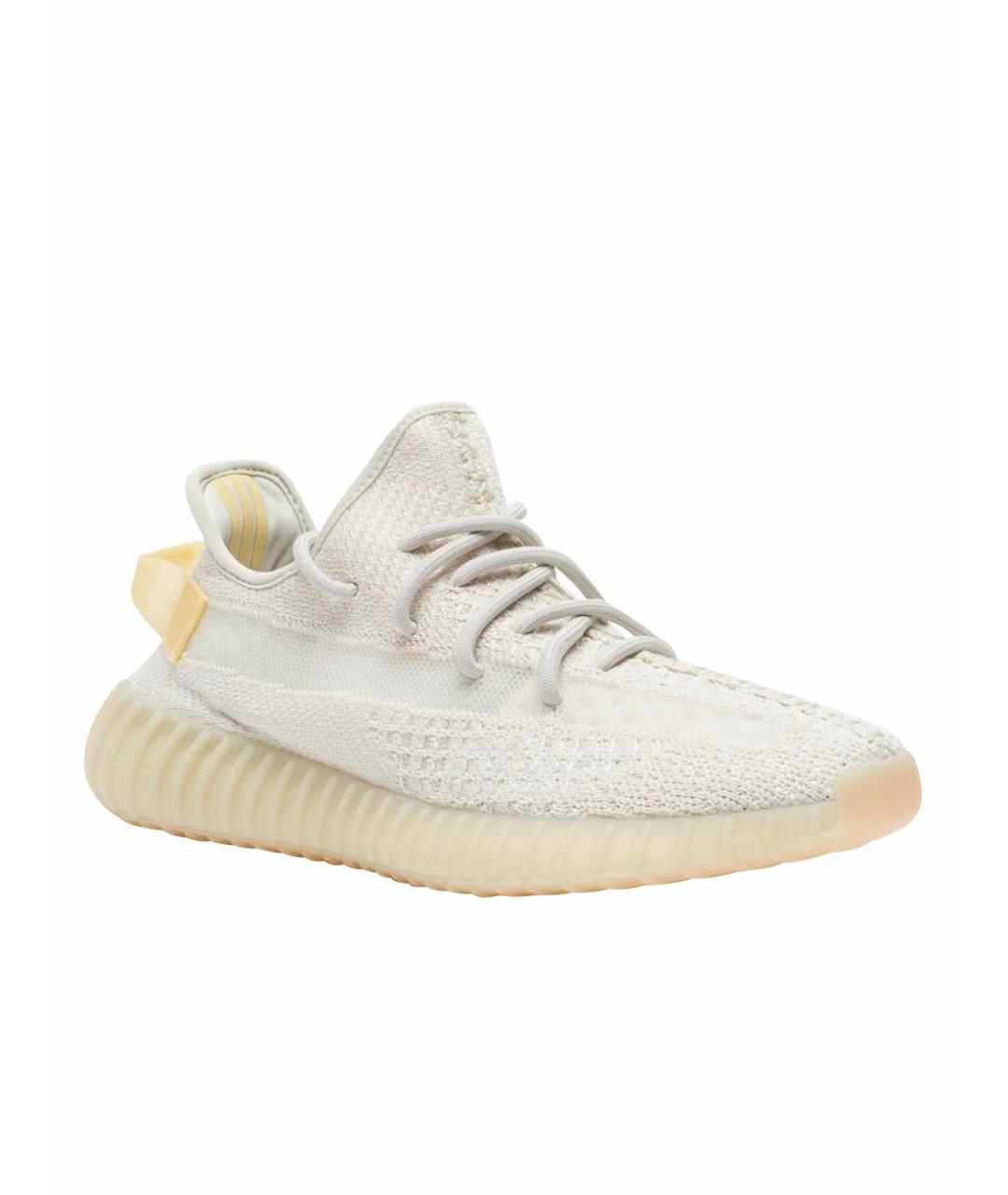 ADIDAS YEEZY Бежевые текстильные высокие кроссовки / кеды, фото 1