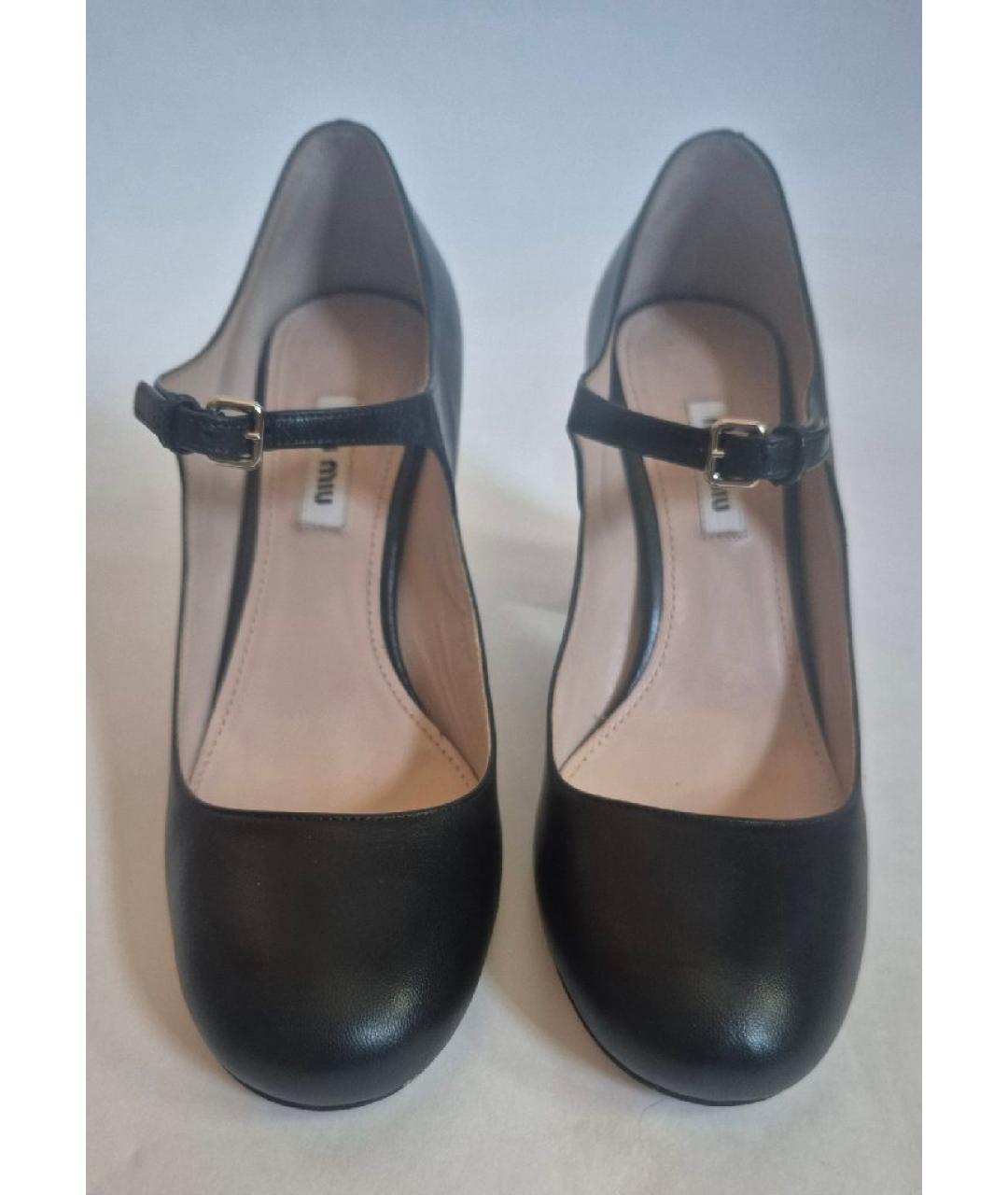 MIU MIU Черные кожаные туфли, фото 6