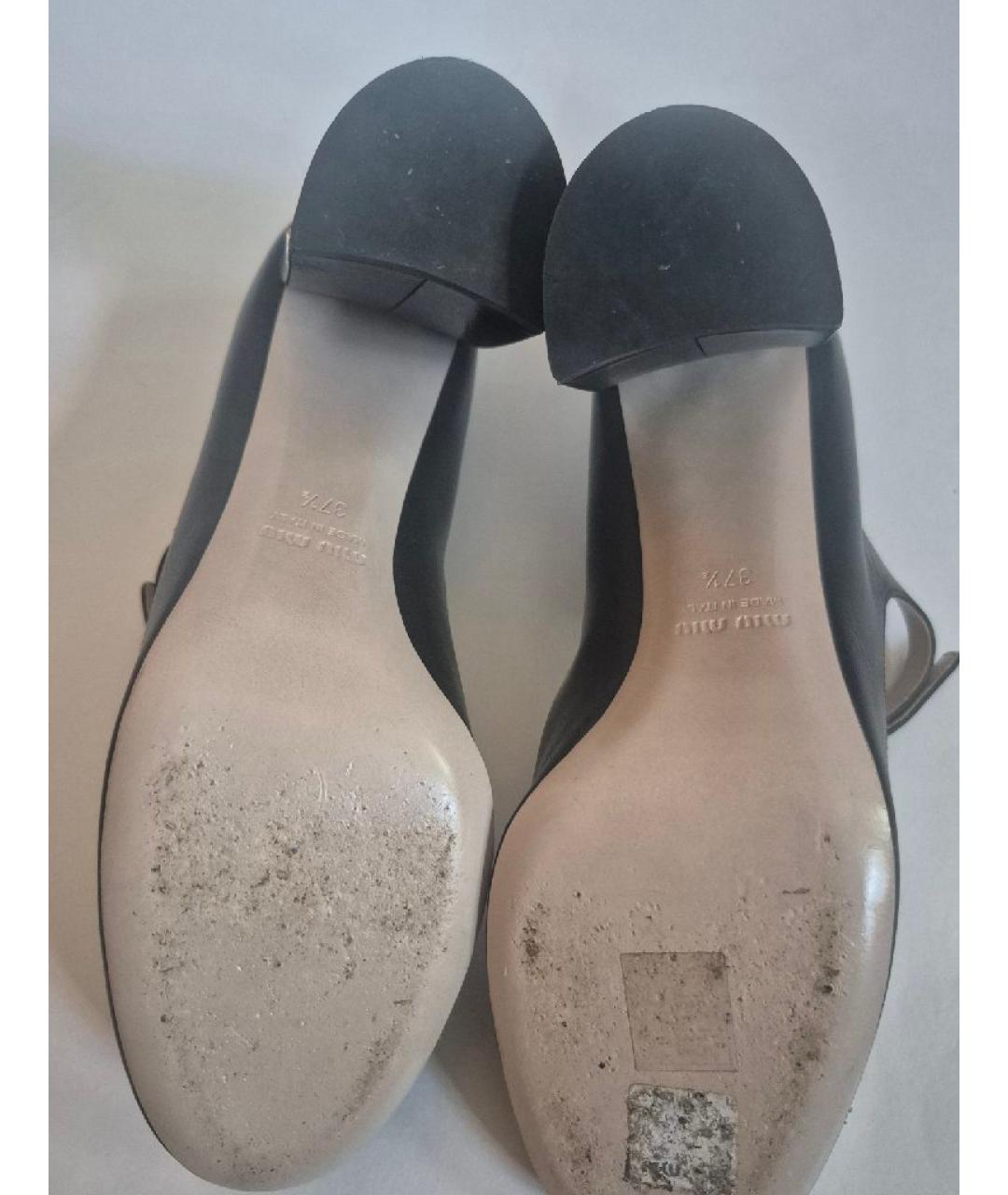 MIU MIU Черные кожаные туфли, фото 8