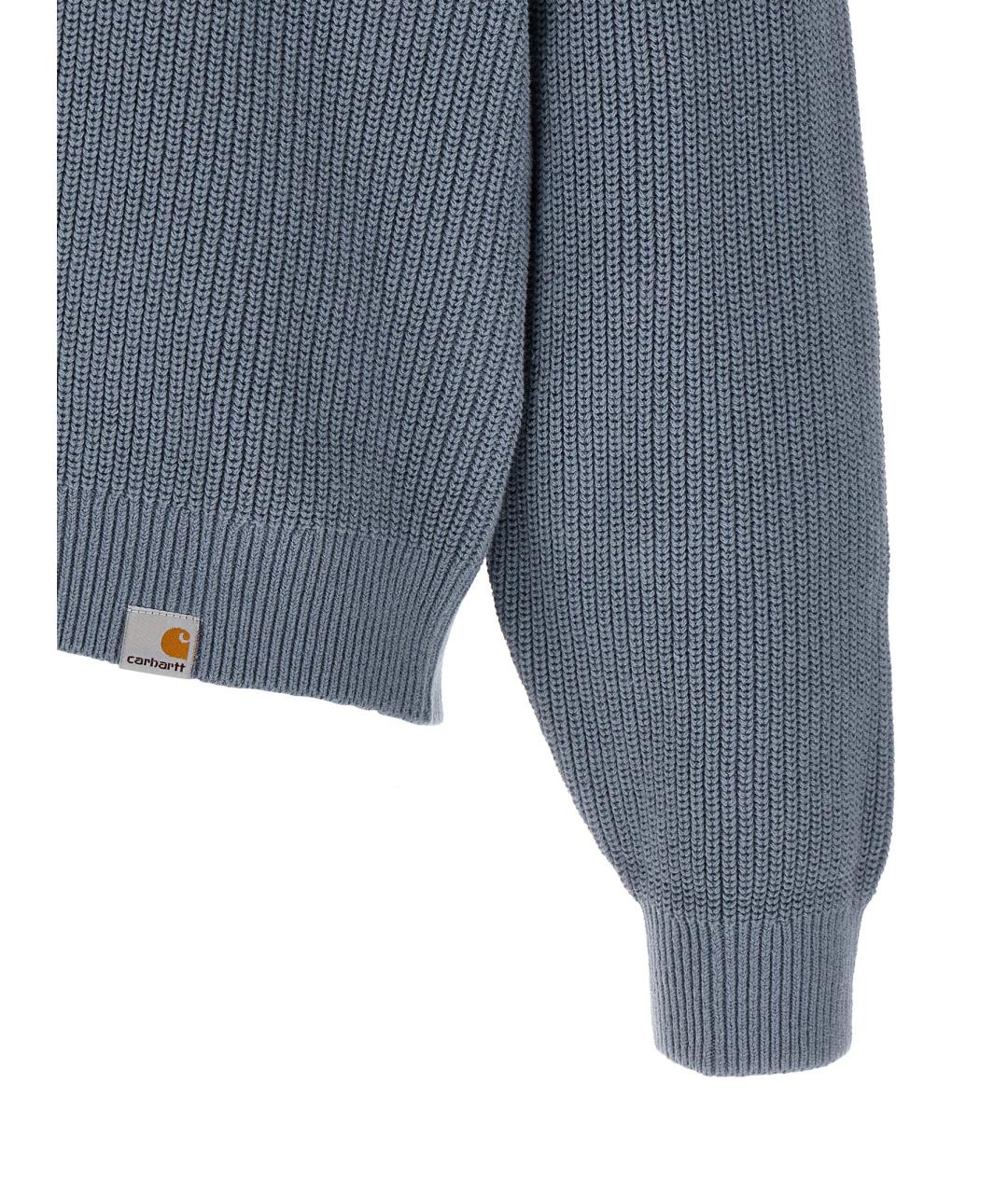 CARHARTT WIP Синее хлопковое поло с длинным рукавом, фото 4