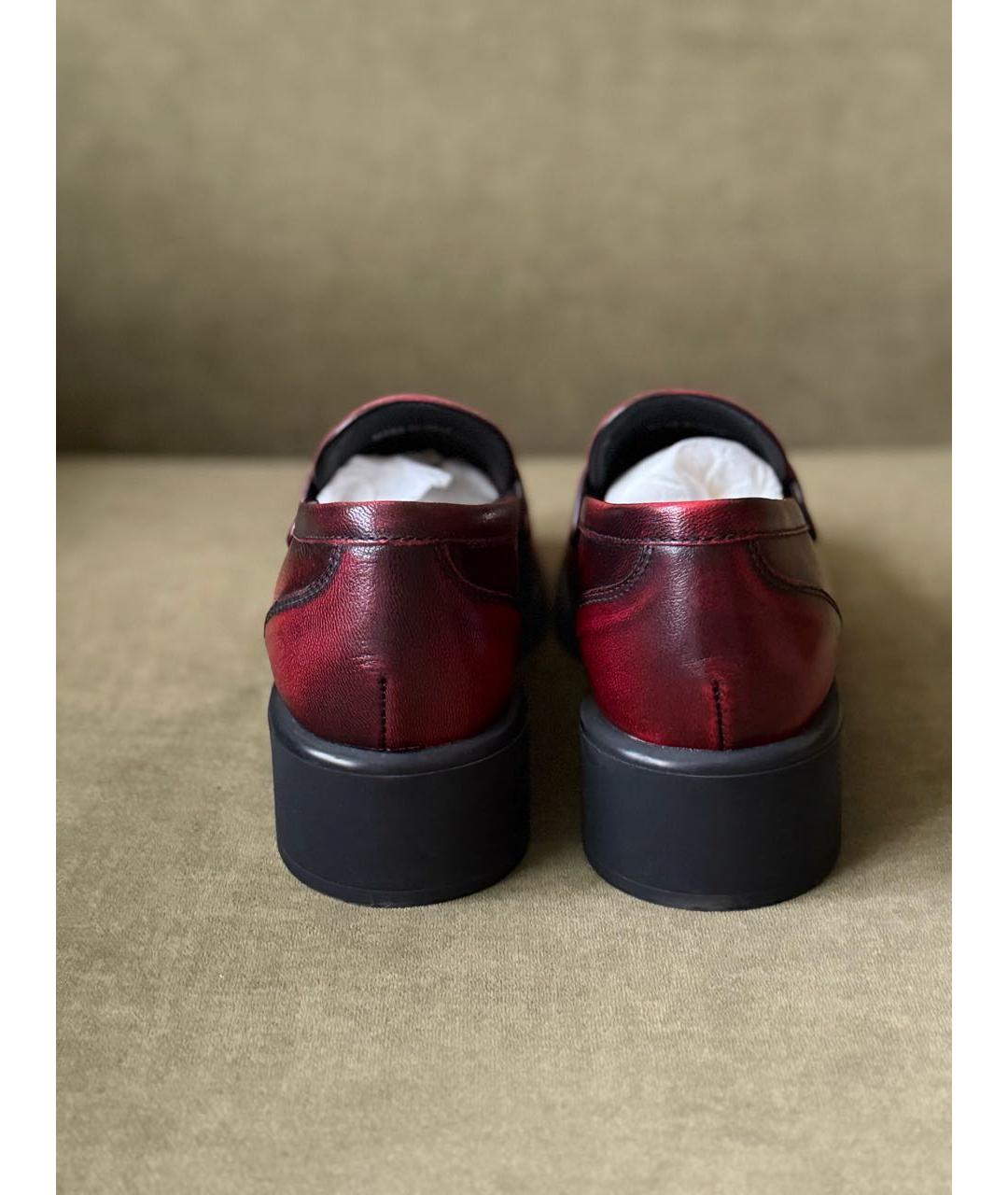 MIU MIU Бордовые кожаные мокасины, фото 4