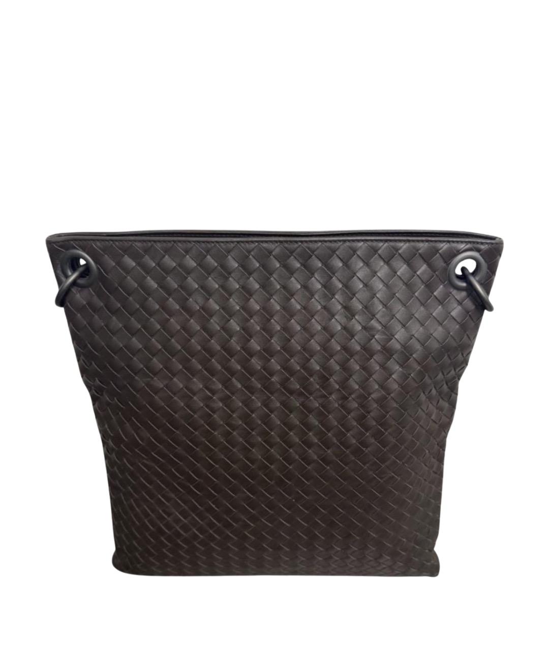 BOTTEGA VENETA Черная кожаная сумка на плечо, фото 1