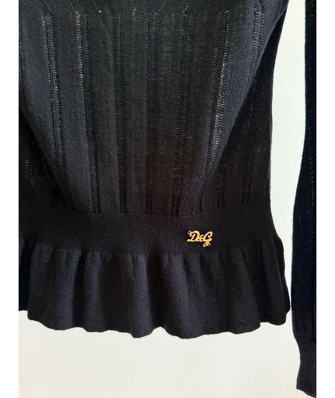 DOLCE&GABBANA Черный хлопковый джемпер / свитер, фото 4