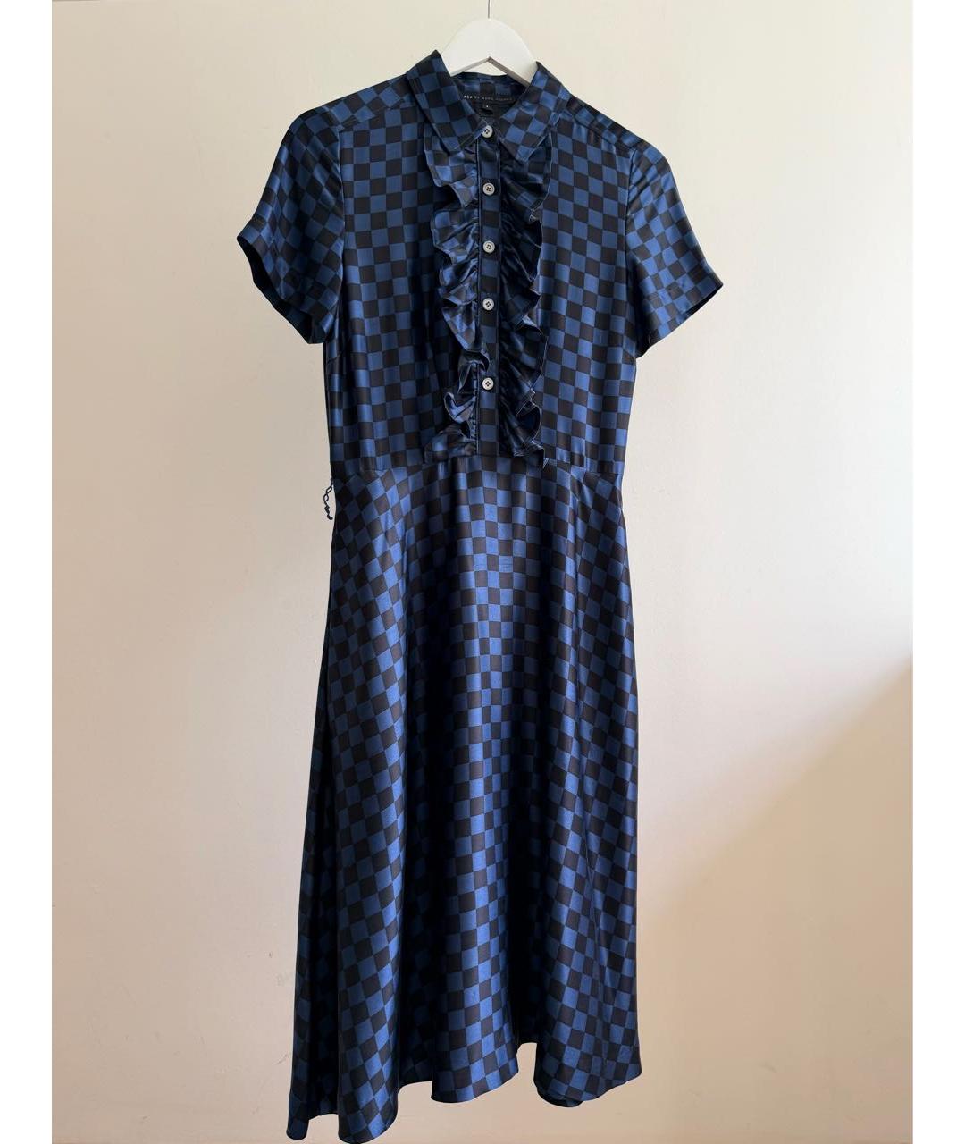 MARC BY MARC JACOBS Темно-синее шелковое коктейльное платье, фото 8
