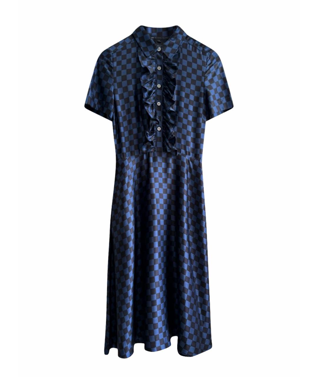 MARC BY MARC JACOBS Темно-синее шелковое коктейльное платье, фото 1
