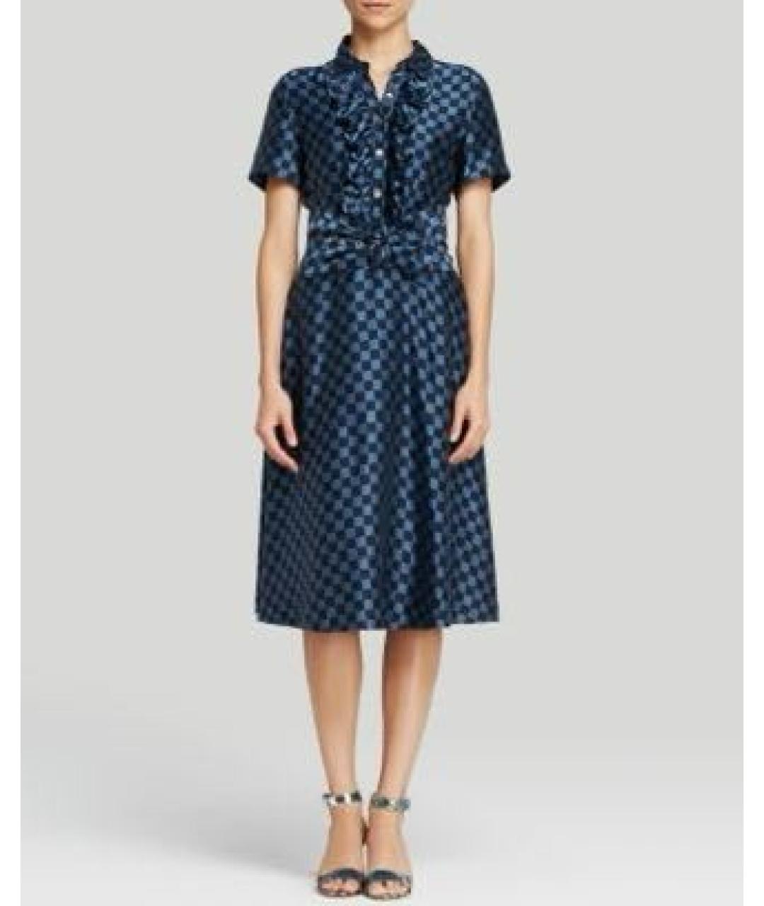 MARC BY MARC JACOBS Темно-синее шелковое коктейльное платье, фото 4