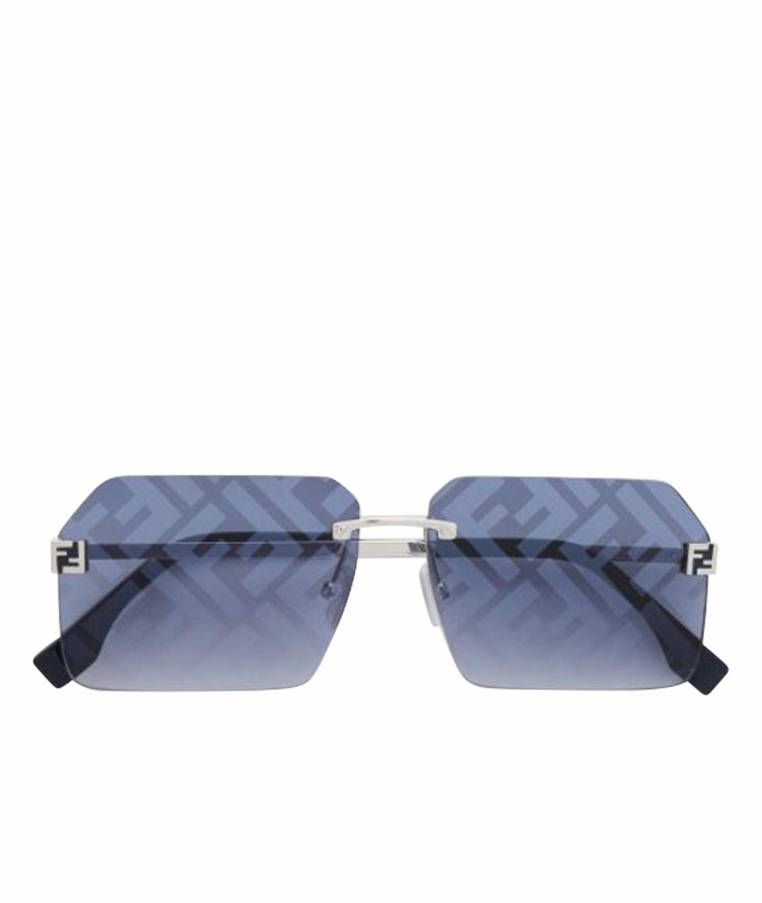 FENDI Голубые металлические солнцезащитные очки, фото 1