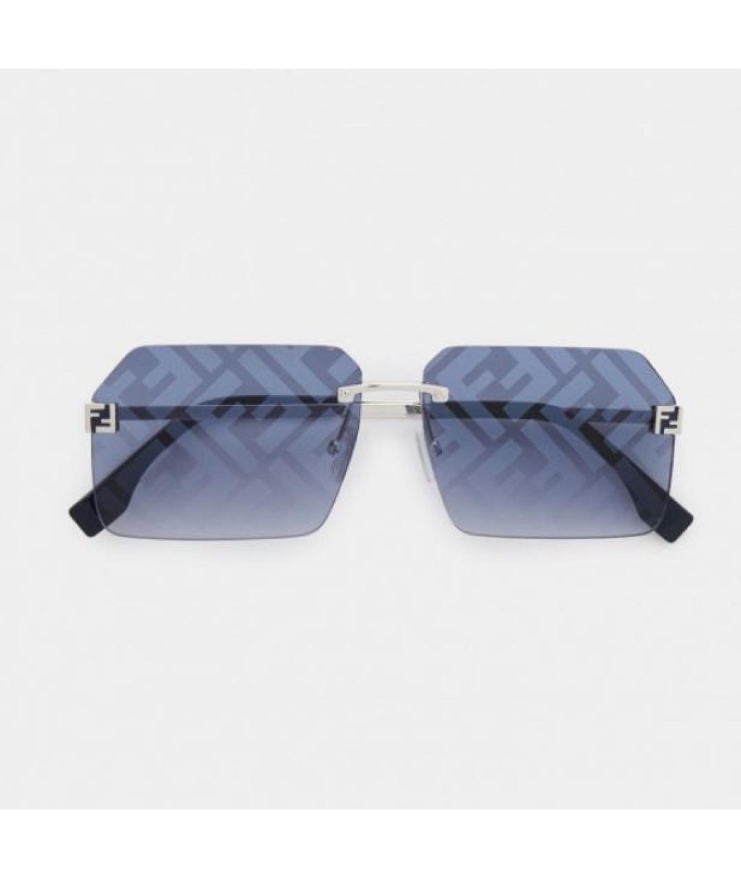 FENDI Голубые металлические солнцезащитные очки, фото 7
