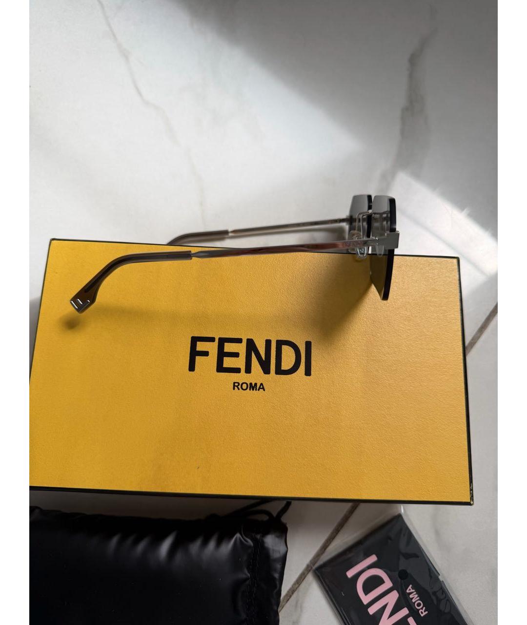 FENDI Голубые металлические солнцезащитные очки, фото 2