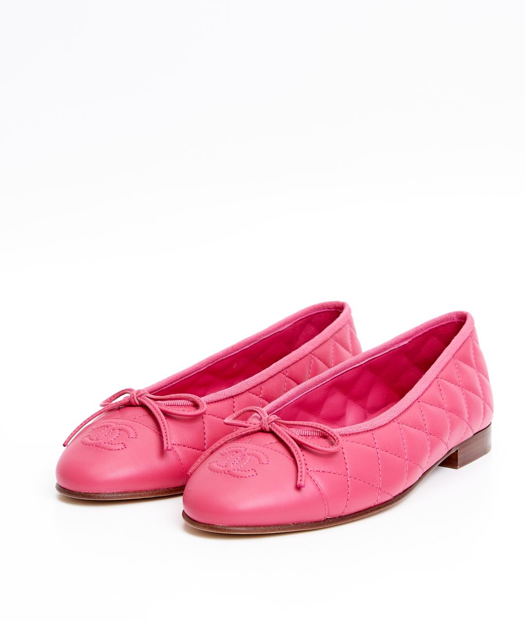 CHANEL Розовые кожаные балетки, фото 2