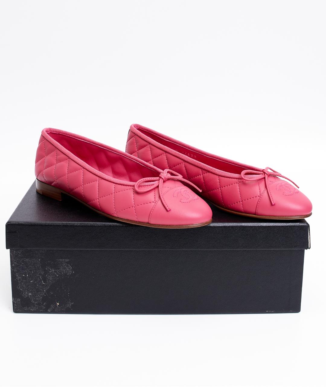 CHANEL Розовые кожаные балетки, фото 6